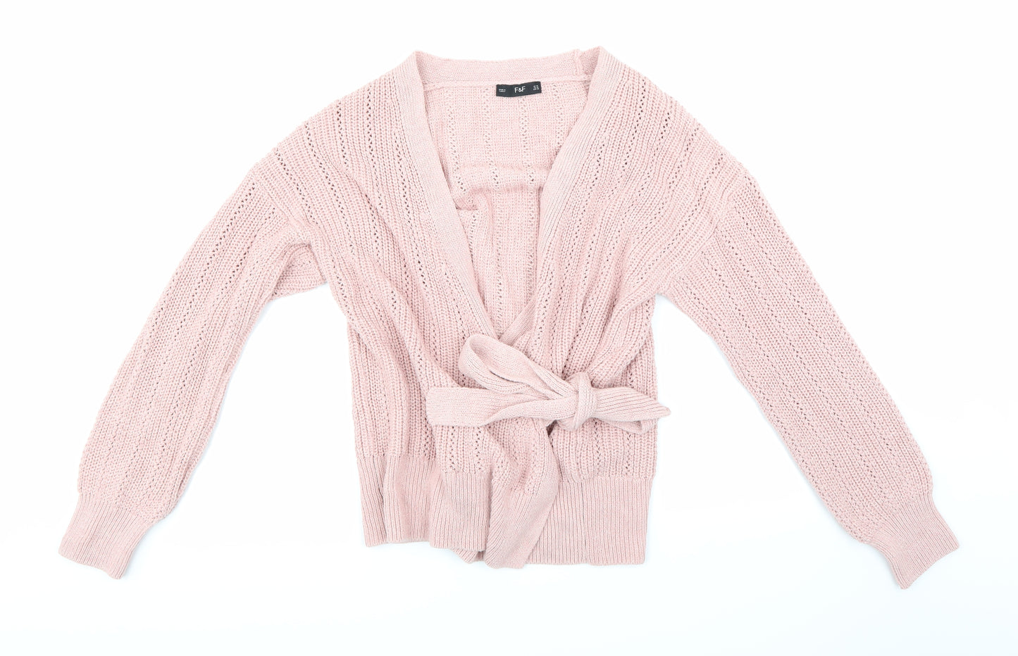 F&F Womens Pink  Knit Cardigan Jumper Size 14