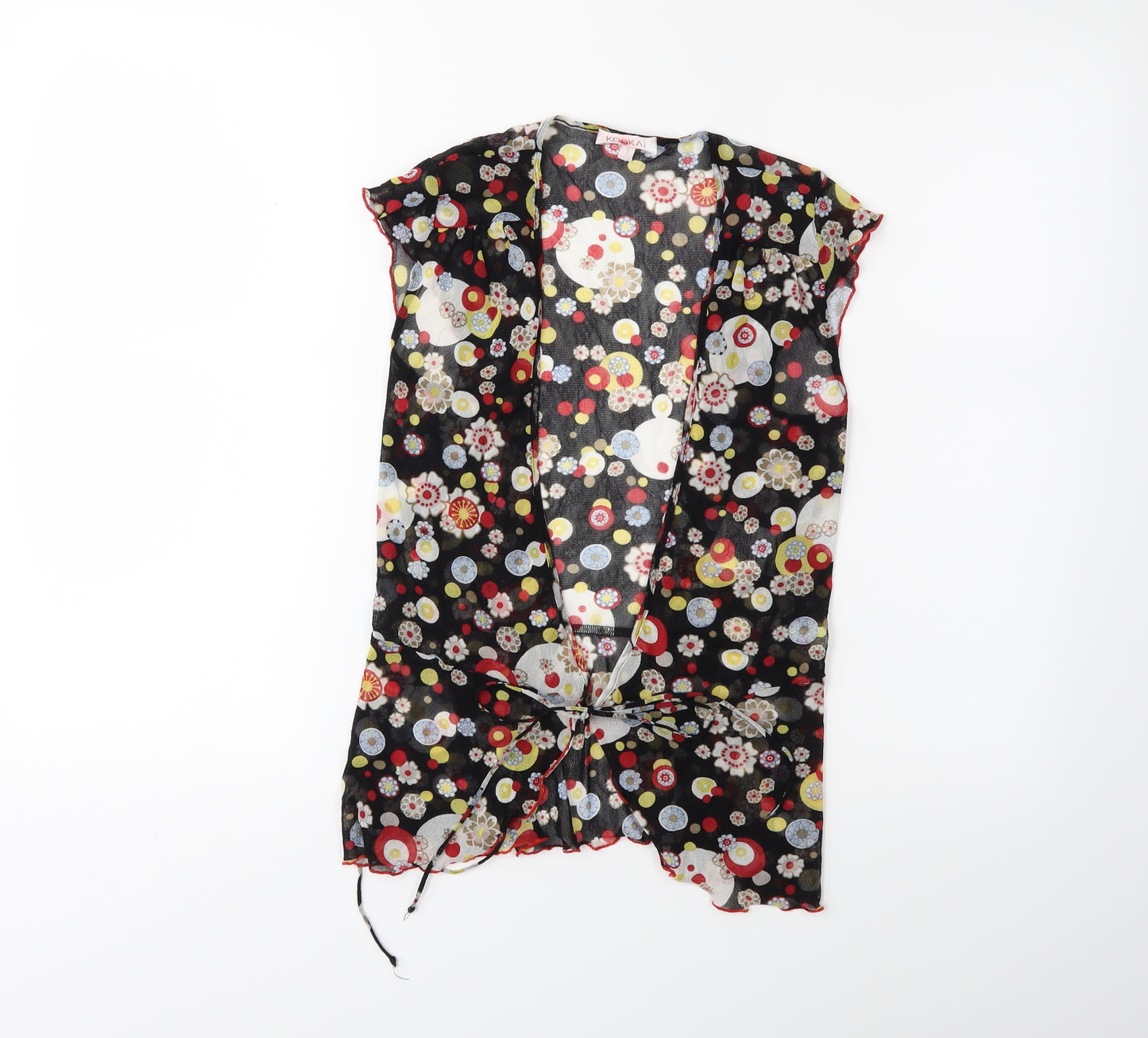 Kookai Womens Black Floral  Basic Blouse Size S