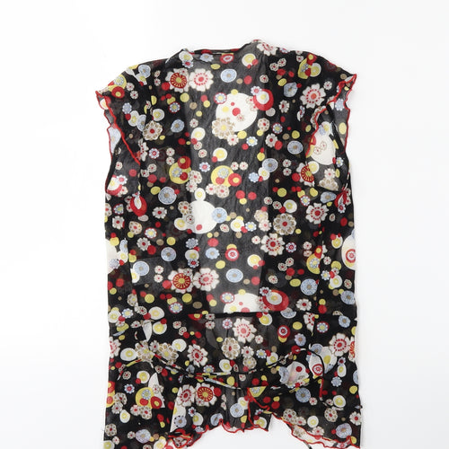 Kookai Womens Black Floral  Basic Blouse Size S