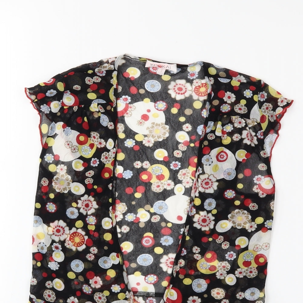 Kookai Womens Black Floral  Basic Blouse Size S