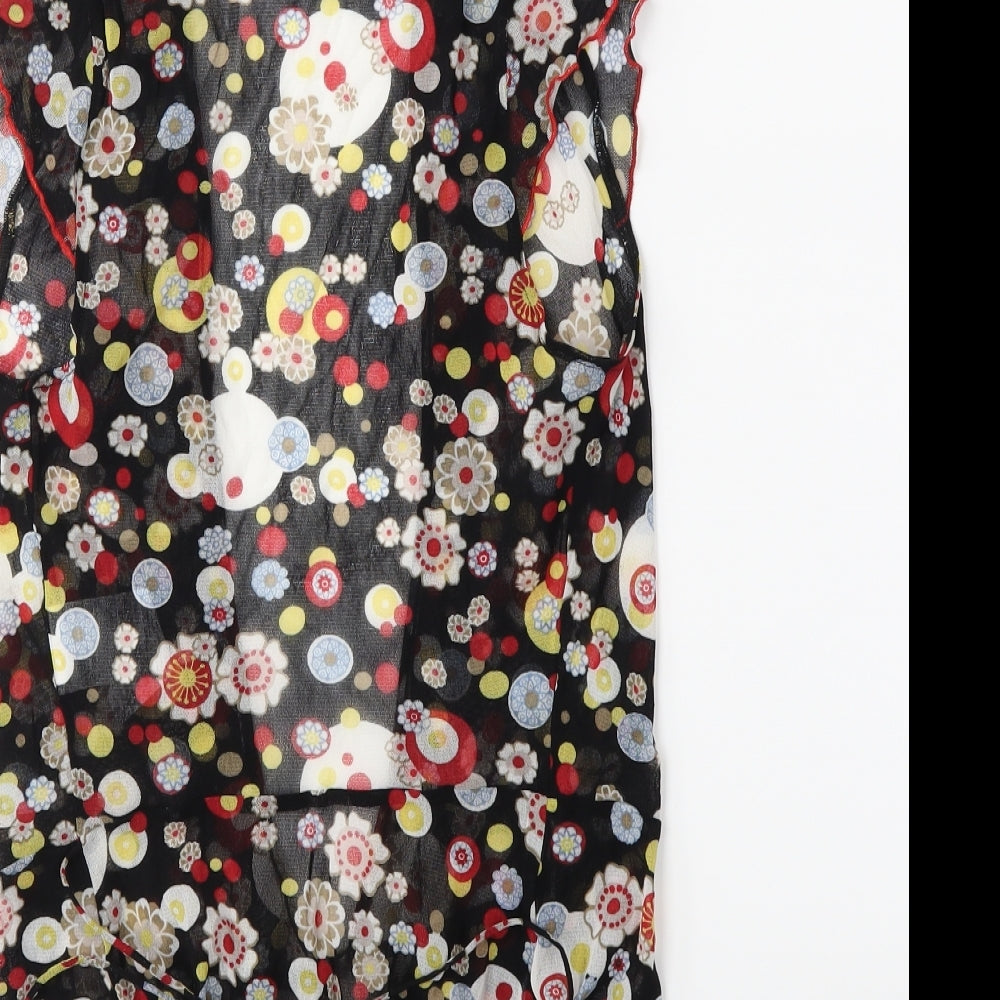 Kookai Womens Black Floral  Basic Blouse Size S