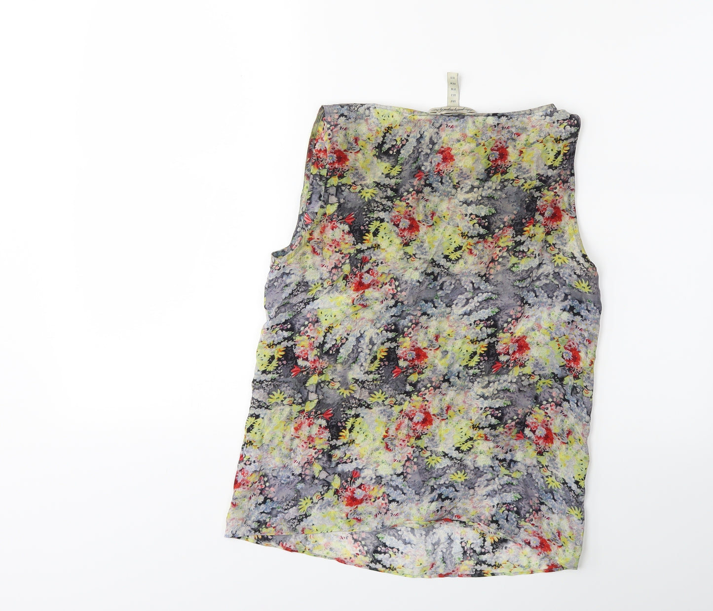 ERDEN Womens Grey Floral  Basic Blouse Size 6