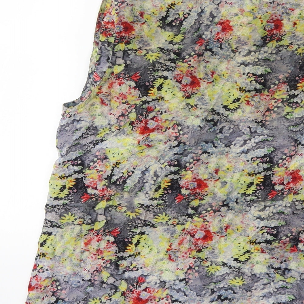 ERDEN Womens Grey Floral  Basic Blouse Size 6