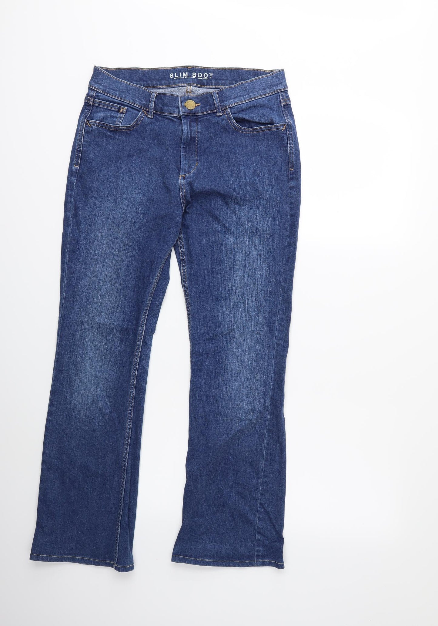 Marks and Spencer Womens Blue  Denim Bootcut Jeans Size 12 L28 in
