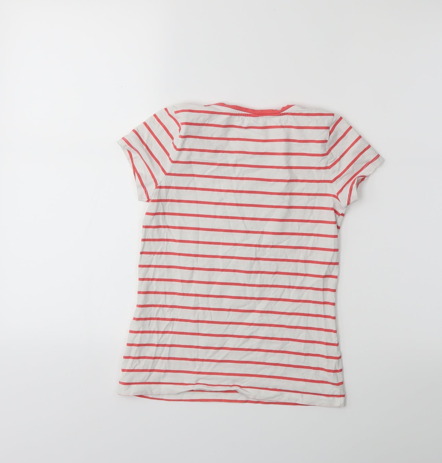 Preworn Girls White Striped  Basic T-Shirt Size 10 Years  - Dalmatian