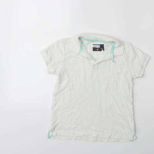 H&M Boys White   Basic Polo Size 5-6 Years