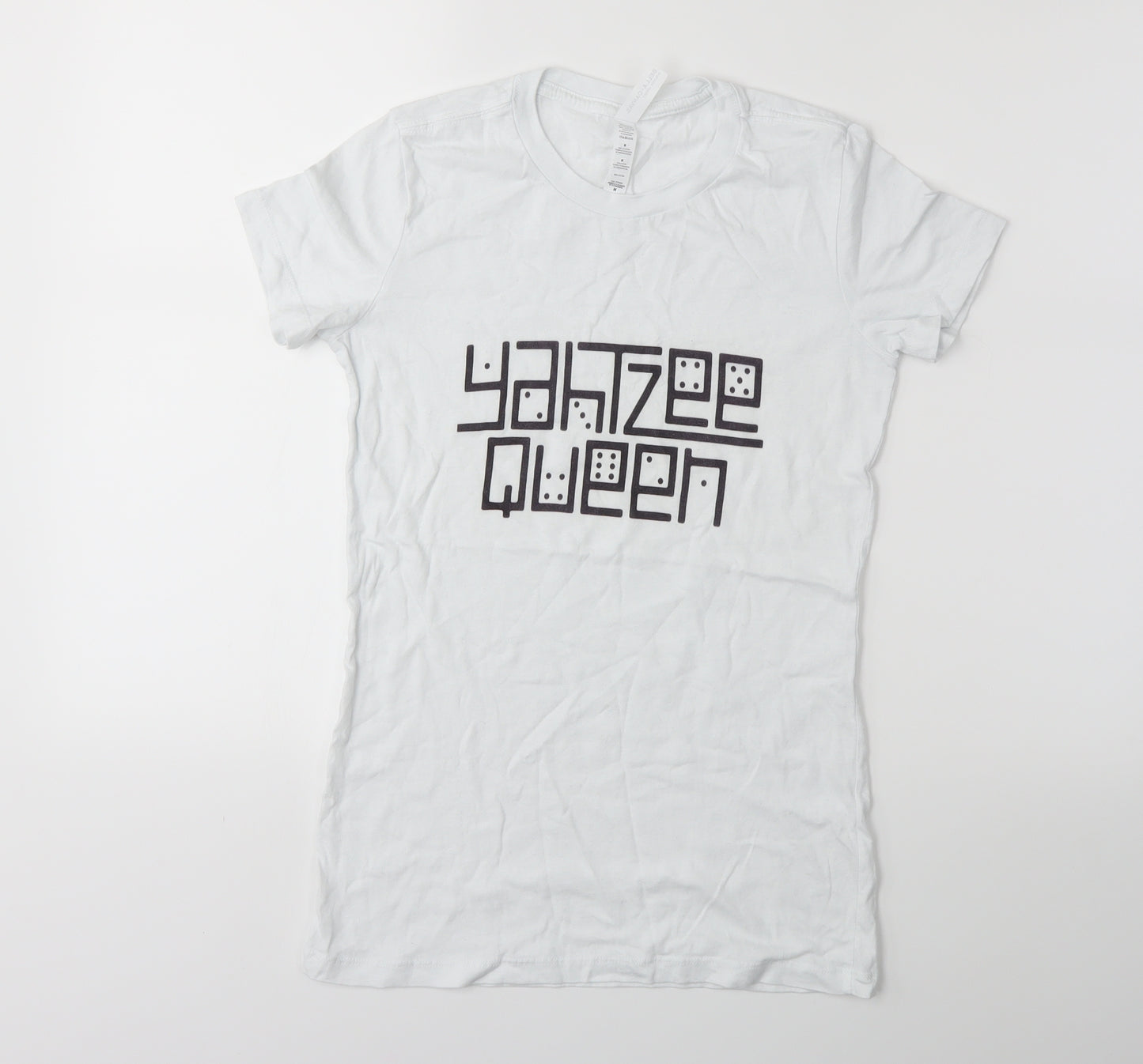 Bella + Canvas Womens White   Basic T-Shirt Size M  - YAHTZEE QUEEN