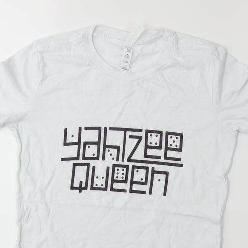 Bella + Canvas Womens White   Basic T-Shirt Size M  - YAHTZEE QUEEN