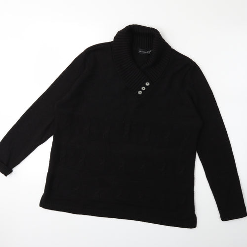 victoria - eve Womens Black  Knit Pullover Jumper Size M