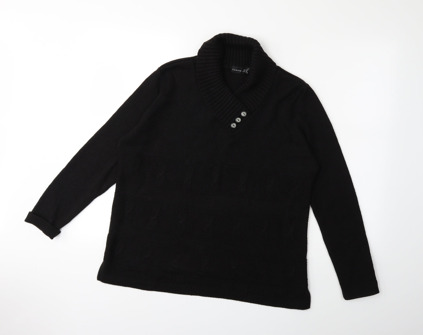 victoria - eve Womens Black  Knit Pullover Jumper Size M