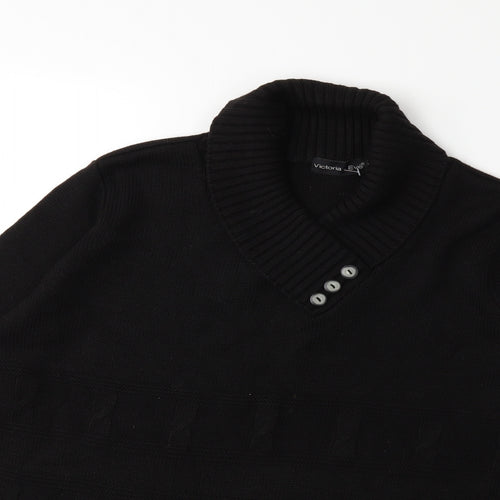 victoria - eve Womens Black  Knit Pullover Jumper Size M