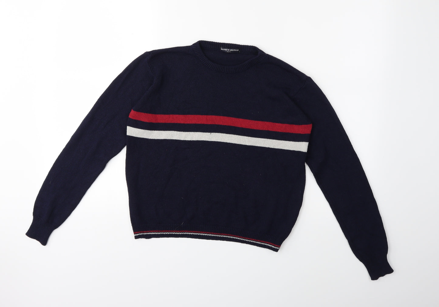 Brandy Melville Womens Beige Striped Knit Pullover Jumper One Size
