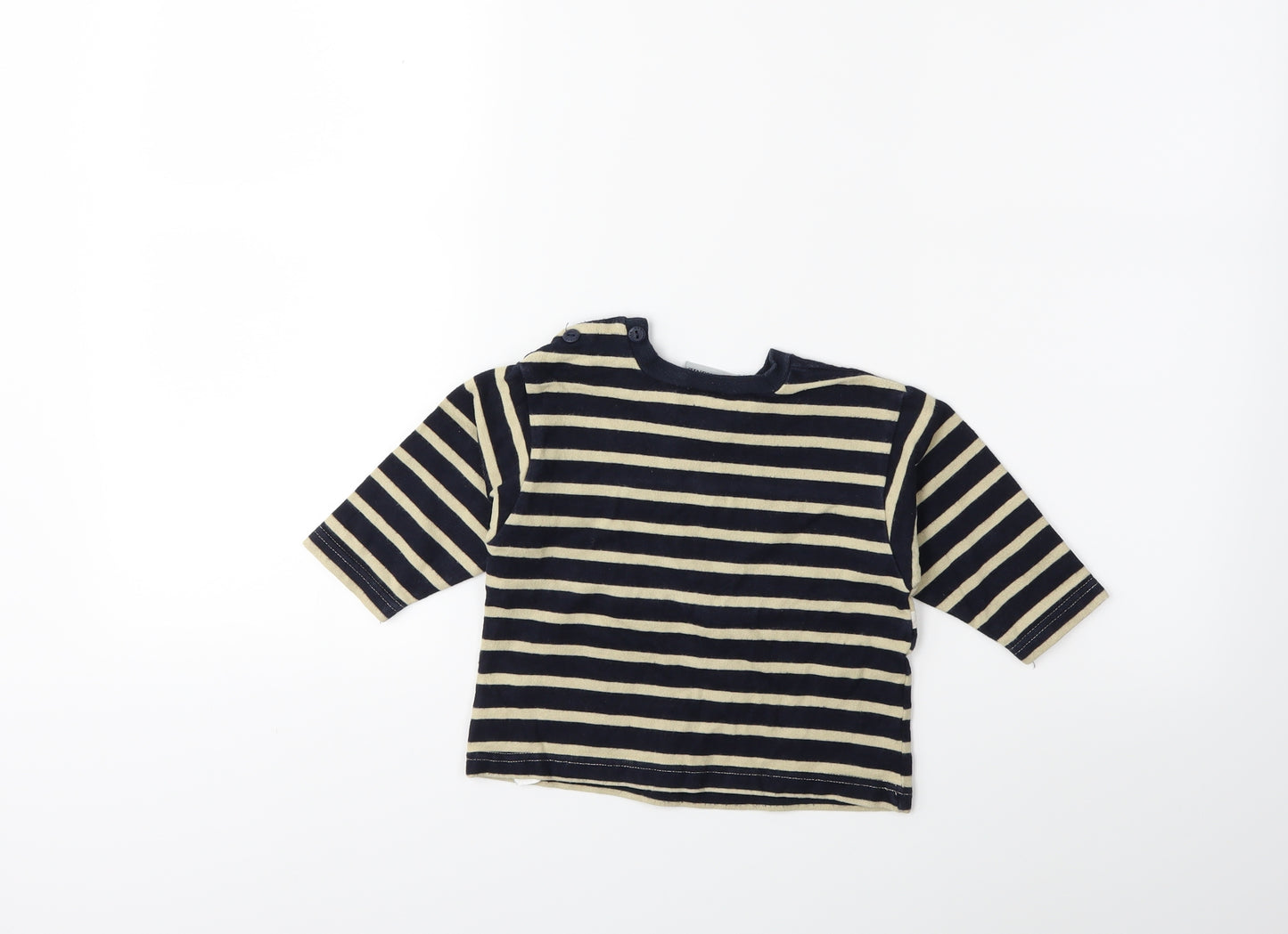 IKKS Baby Beige Striped  Basic T-Shirt Size 12 Months