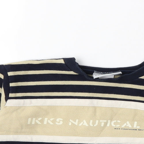 IKKS Baby Beige Striped  Basic T-Shirt Size 12 Months