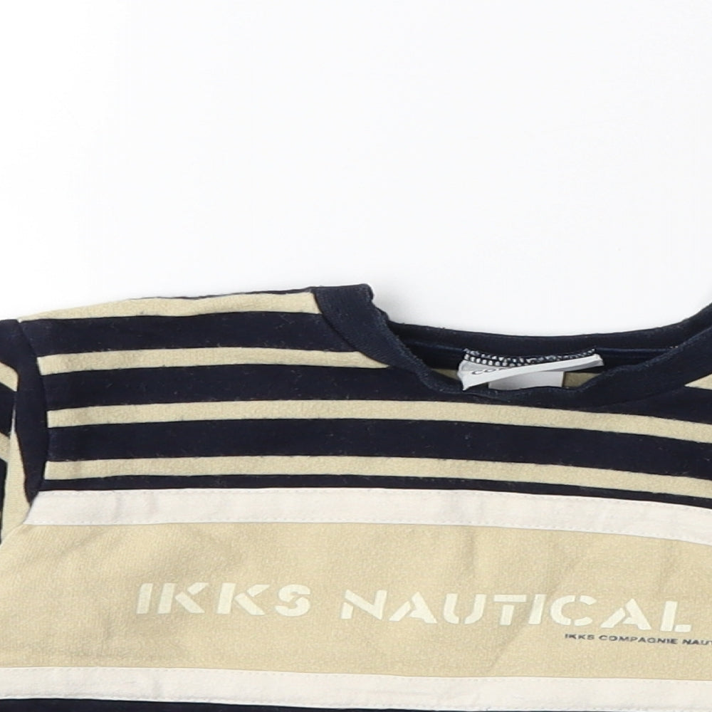 IKKS Baby Beige Striped  Basic T-Shirt Size 12 Months