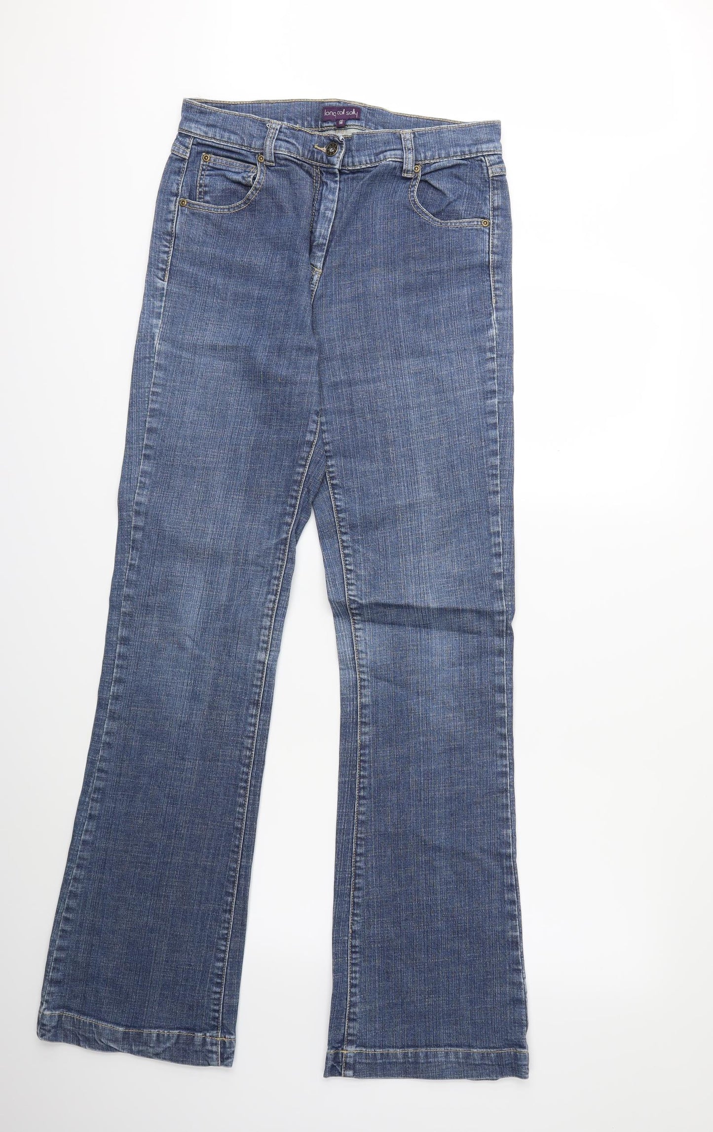 Long Tall Sally Womens Blue  Denim Bootcut Jeans Size 12 L34 in