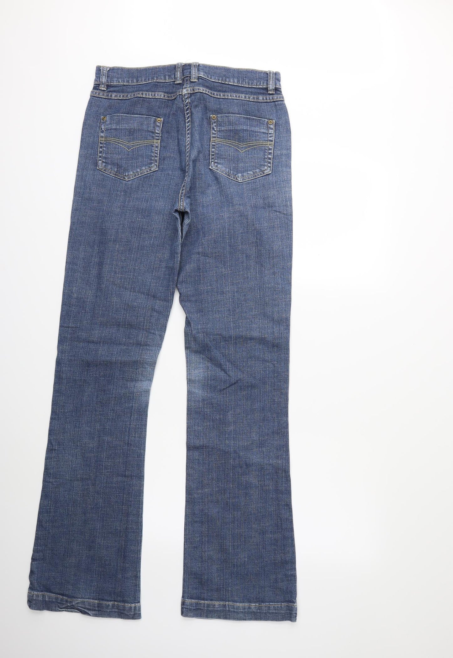 Long Tall Sally Womens Blue  Denim Bootcut Jeans Size 12 L34 in
