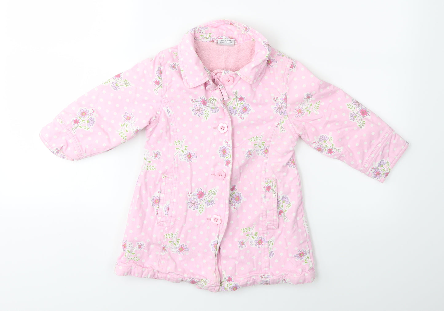 NEXT Baby Pink Floral  Overcoat Coat Size 12-18 Months