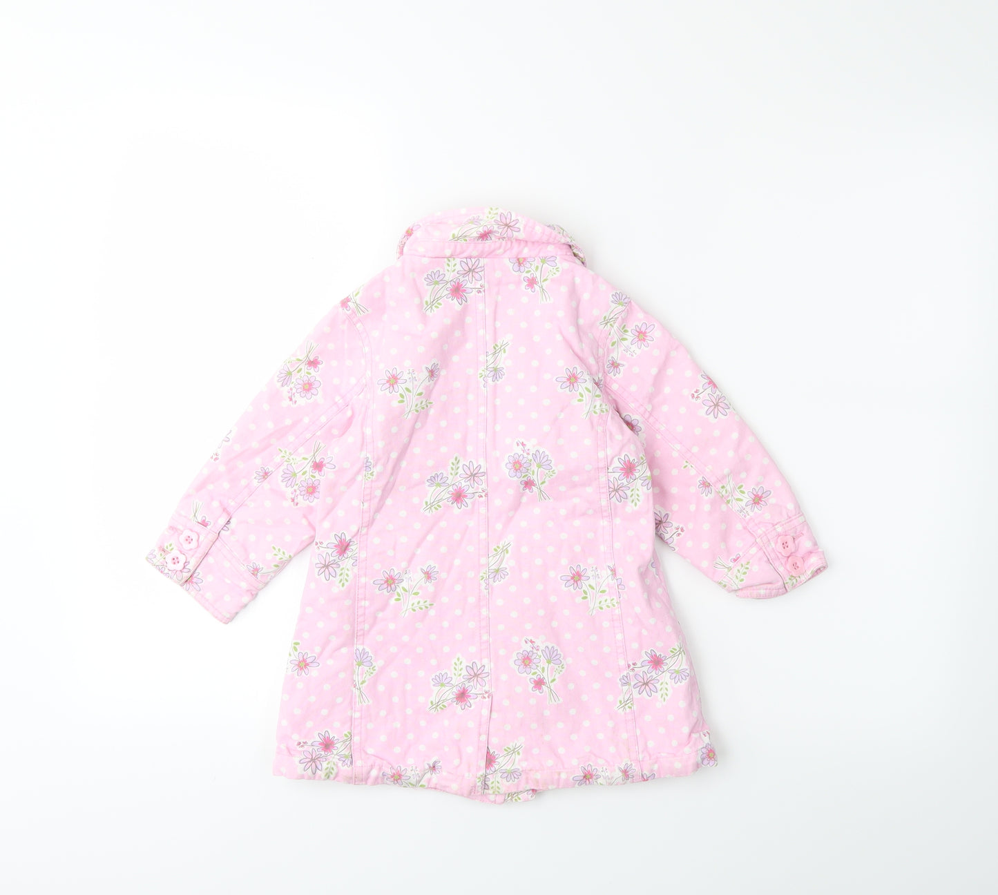 NEXT Baby Pink Floral  Overcoat Coat Size 12-18 Months