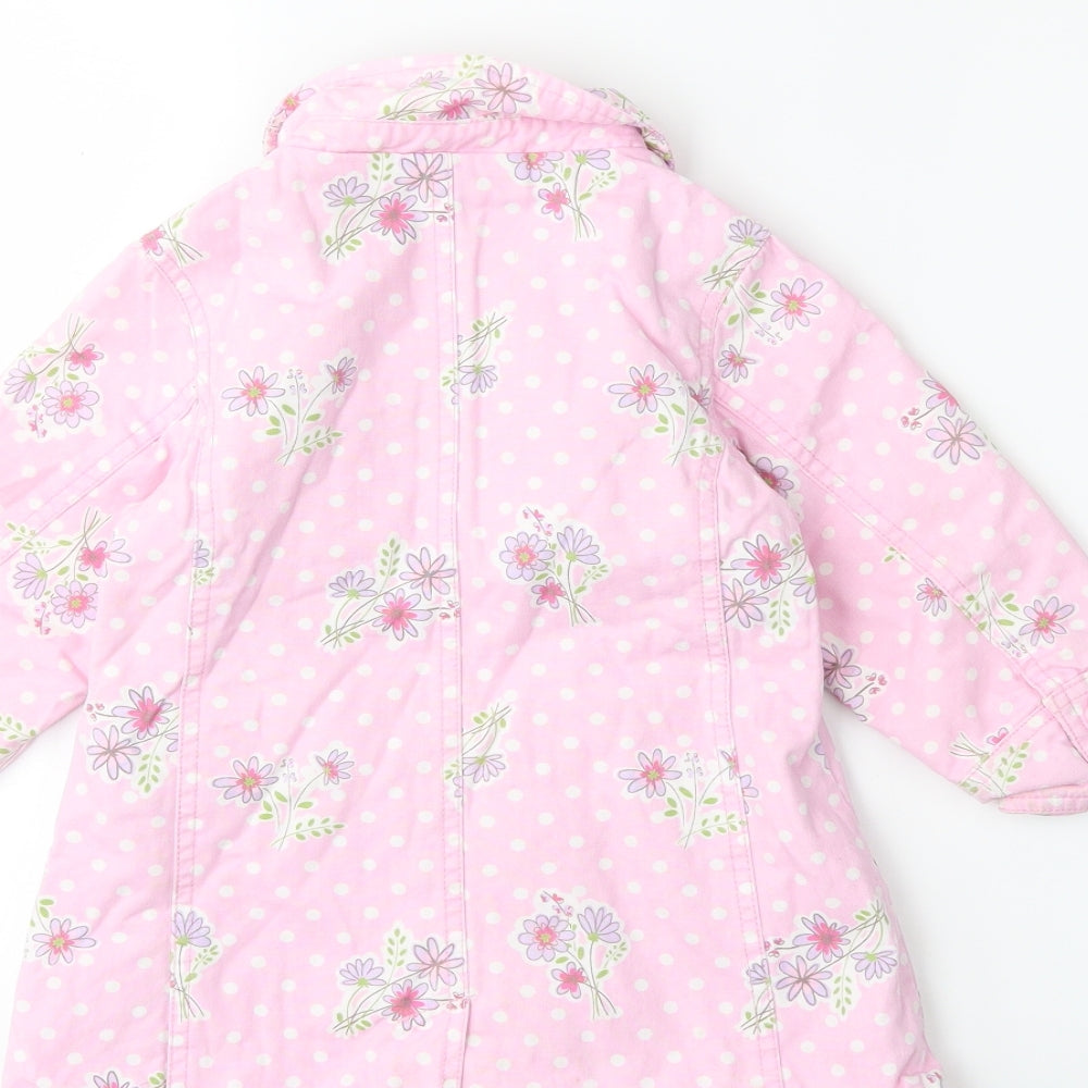 NEXT Baby Pink Floral  Overcoat Coat Size 12-18 Months
