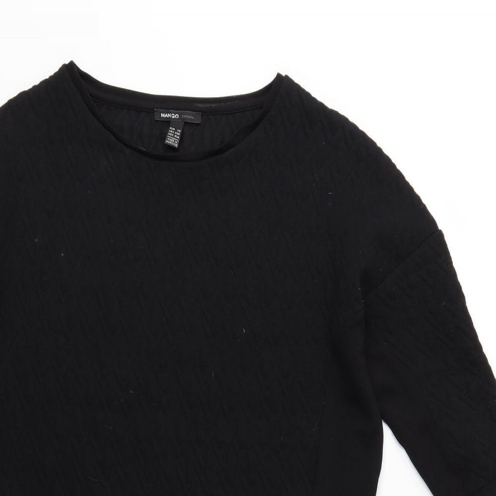Mango Womens Black   Pullover Sweatshirt Size XS
