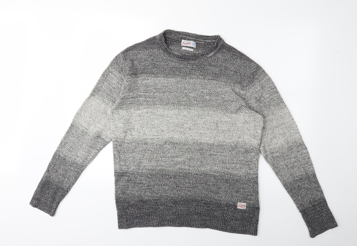 JACK & JONES Mens Grey  Knit Pullover Jumper Size L