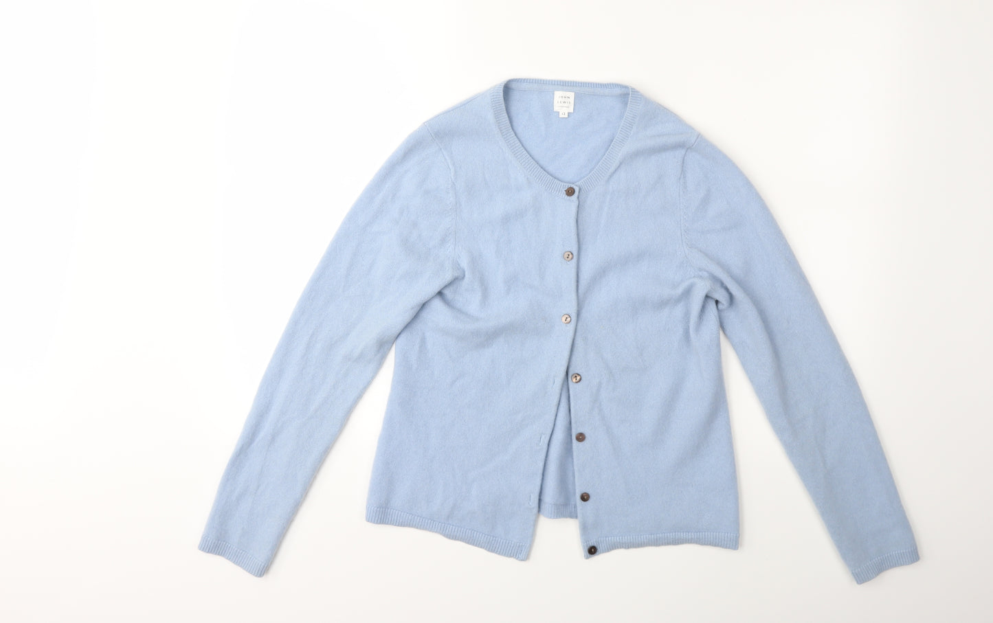 John Lewis Womens Blue  Knit Cardigan Jumper Size 12