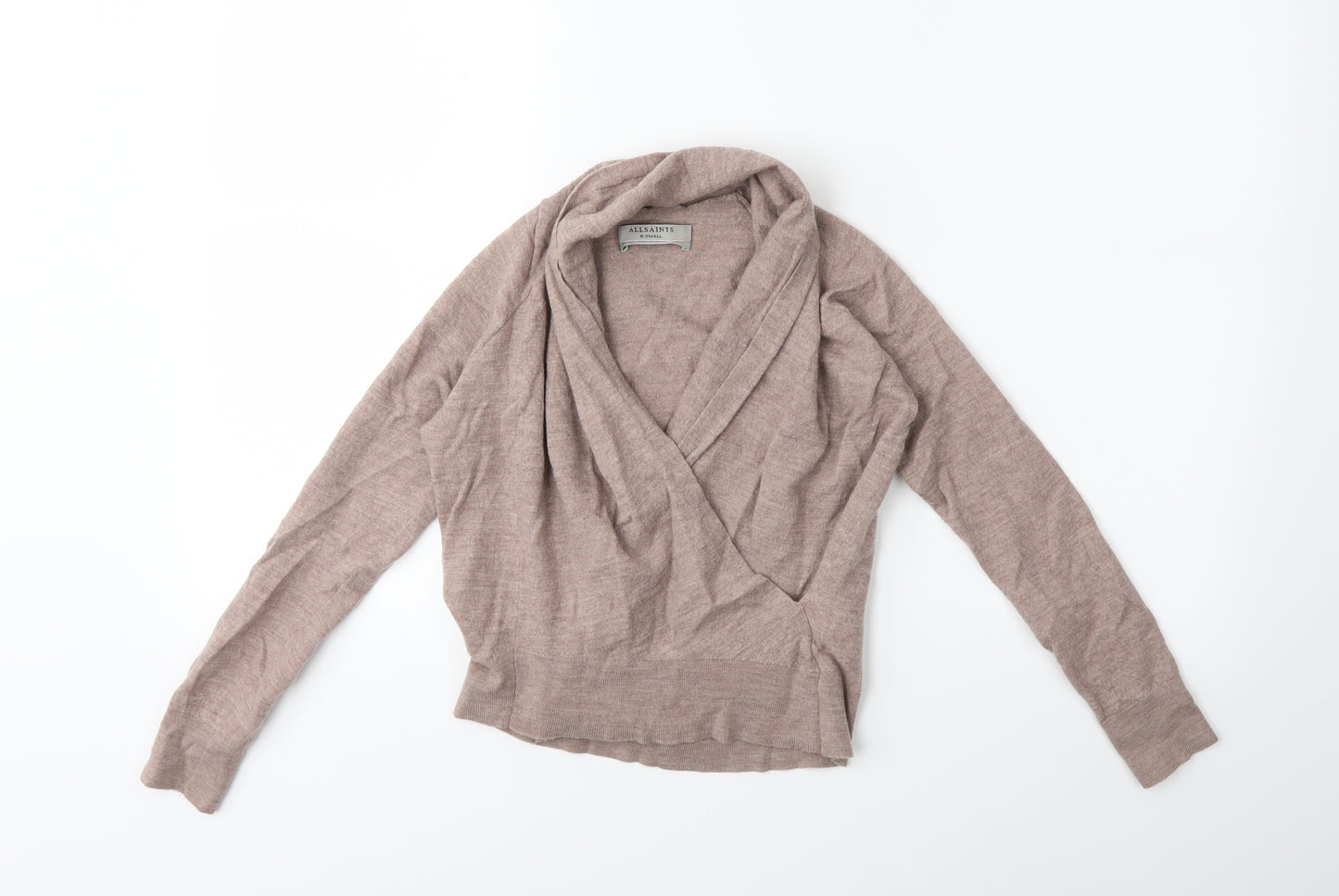 AllSaints Womens Beige  Knit Pullover Jumper Size XS