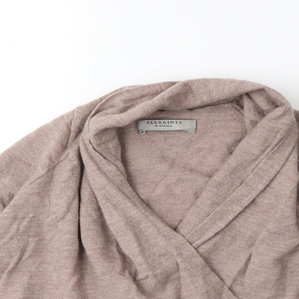 AllSaints Womens Beige  Knit Pullover Jumper Size XS
