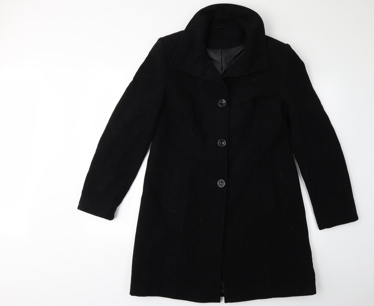 New Look Womens Black   Overcoat Coat Size 14