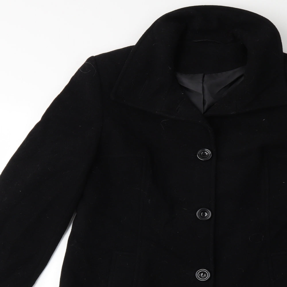 New Look Womens Black   Overcoat Coat Size 14