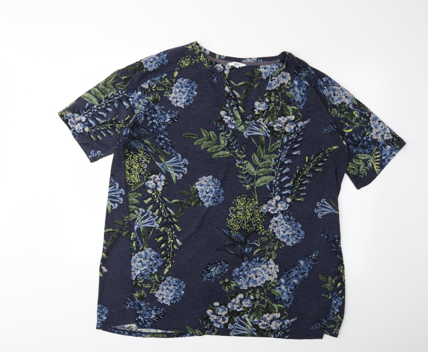 NEXT Womens Blue Floral  Basic T-Shirt Size 22