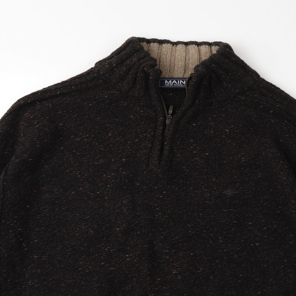 Maine Mens Brown  Knit Pullover Jumper Size L