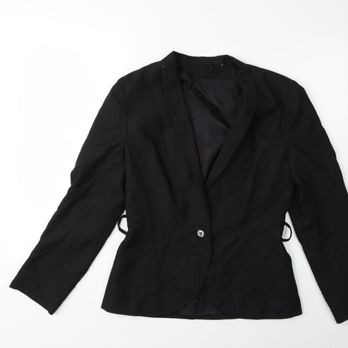 Preworn Womens Black  Rayon Jacket  Size 14