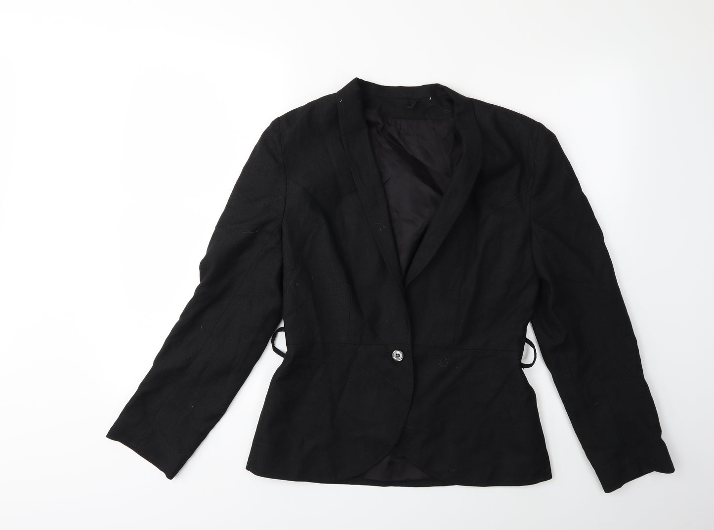 Preworn Womens Black  Rayon Jacket  Size 14