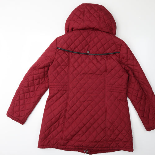 David Barry Womens Red   Overcoat Coat Size 16