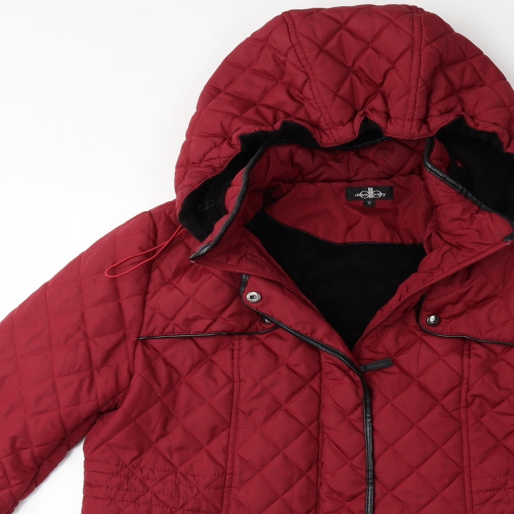 David Barry Womens Red   Overcoat Coat Size 16