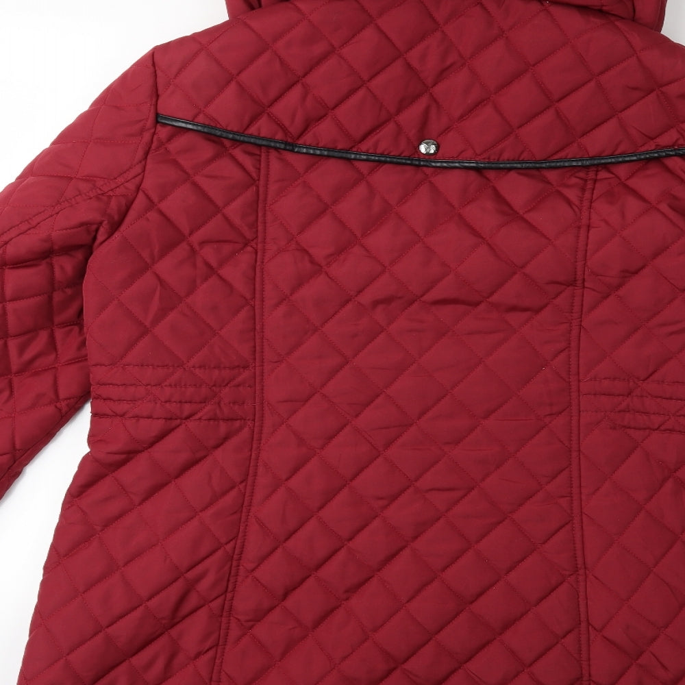 David Barry Womens Red   Overcoat Coat Size 16