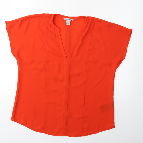 H&M Womens Orange   Basic Blouse Size 10