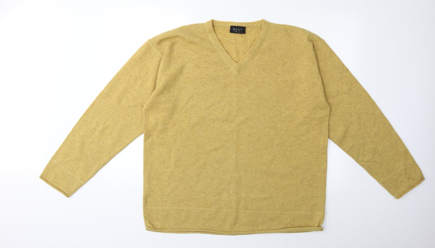 NEXT Mens Yellow  Knit Pullover Jumper Size L