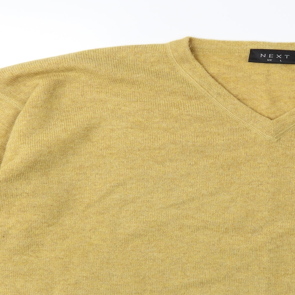 NEXT Mens Yellow  Knit Pullover Jumper Size L