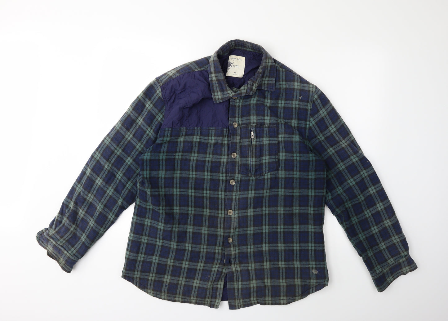 never better Mens Blue Check  Jacket Coat Size XL