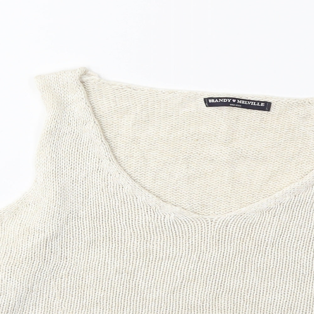 Brandy Melville Womens Beige  Knit Basic Tank One Size