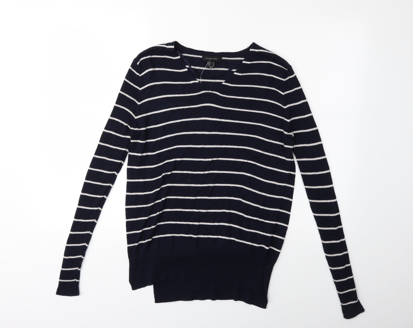 Atmosphere Womens Blue Striped Knit Pullover Jumper Size 8