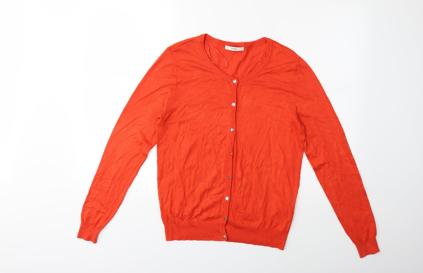 George Womens Orange  Knit Cardigan Jumper Size 12