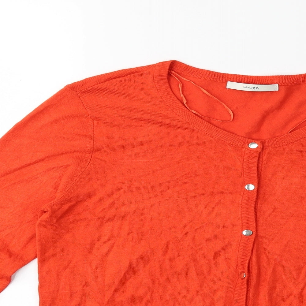 George Womens Orange  Knit Cardigan Jumper Size 12