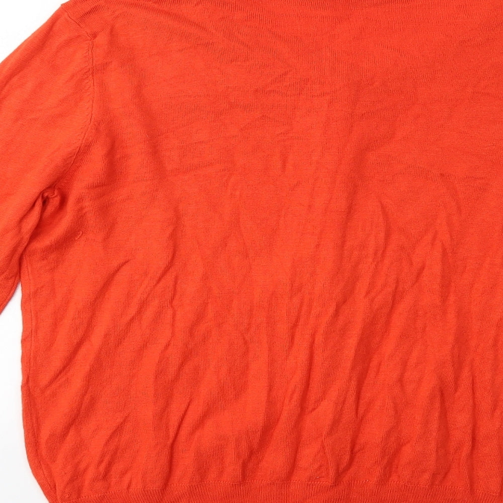 George Womens Orange  Knit Cardigan Jumper Size 12