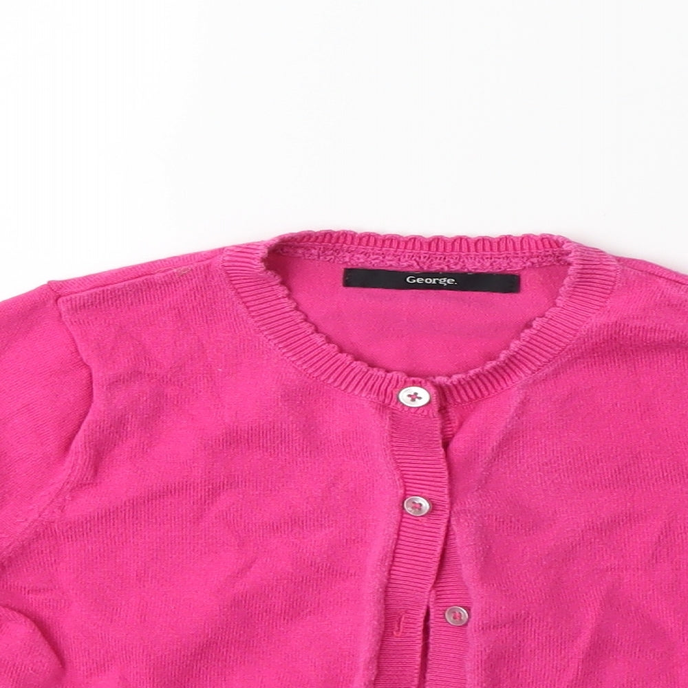George Girls Pink   Cardigan Jumper Size 5-6 Years