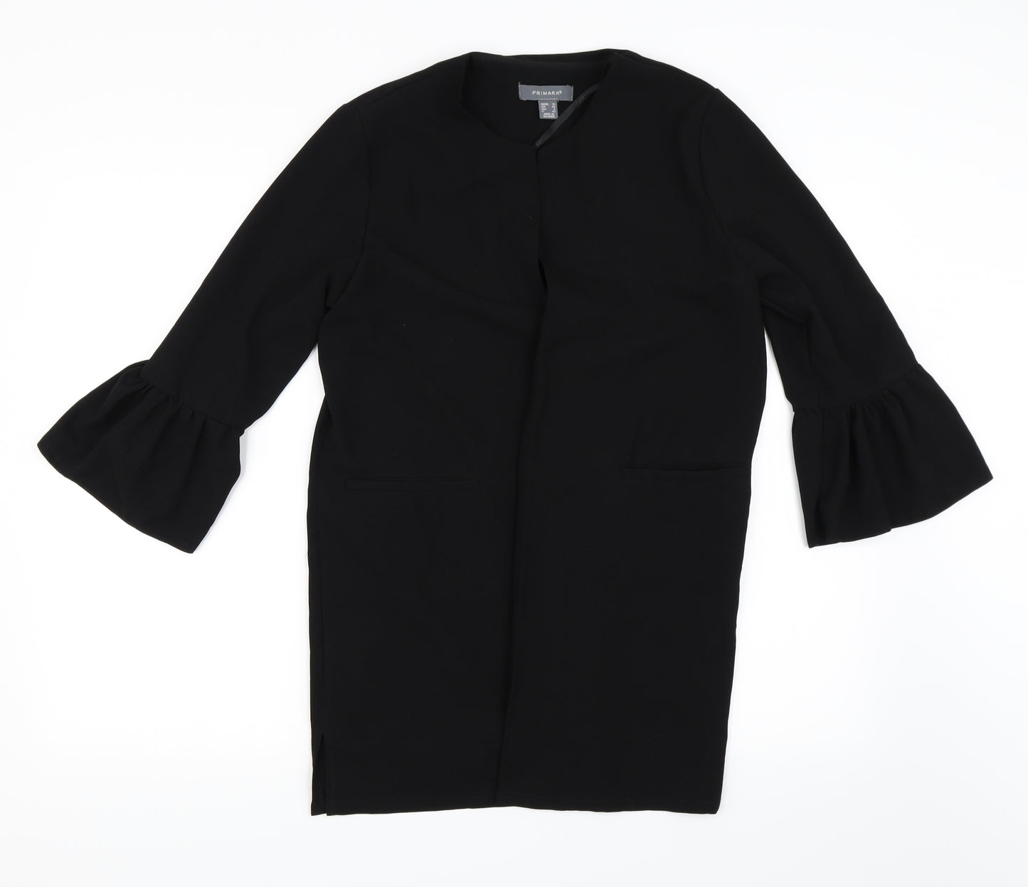 Primark Womens Black  Chiffon Jacket  Size 10  - Longline Jacket