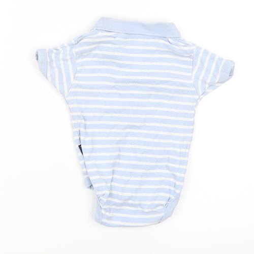 JoJo Maman Bébé Boys Blue Striped  Babygrow One-Piece Size 3-6 Months